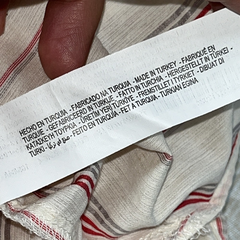 Zara Dress‎ Womens S Ivory Striped Peasant Boho Bohemian Beach Minimalist Retro - Picture 13 of 14